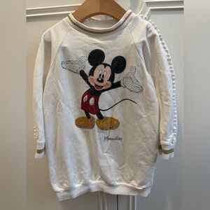 MonnaLisa Mickey Shiny Beaded Toddler Pullover